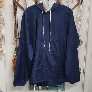 NWOT. Spirit Jersey L Pull over light weight nylon jacket wind breaker w/ hood